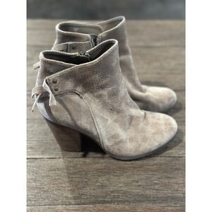 Franco Fortini headed Suede Ankle boots Booties Leather Fringe Shoes Sz 8